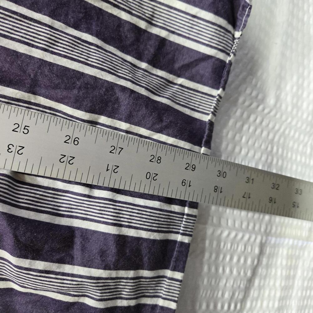 Esprit Men's XL Slim Fit Purple Striped Button Up Shirt Long Sleeve Roll Tab - Picture 8 of 9